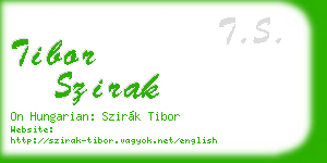 tibor szirak business card